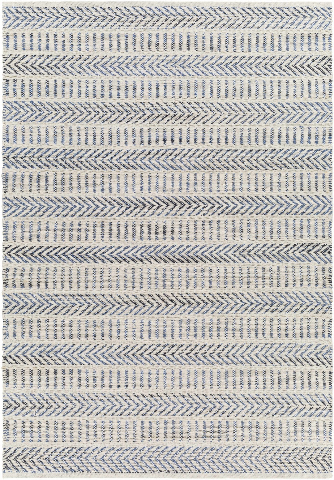 Pontian Contemporary Geometrical Beige And Blue Hand Woven Area Rug - The Rug Decor