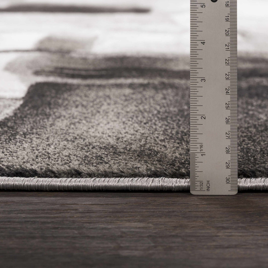 Porterville Modern Abstract Design Black And Gray Area Rug - The Rug Decor