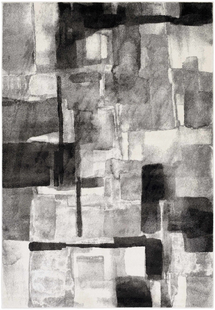 Porterville Modern Abstract Design Black And Gray Area Rug - The Rug Decor