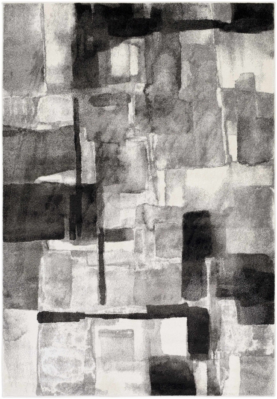 Porterville Modern Abstract Design Black And Gray Area Rug - The Rug Decor