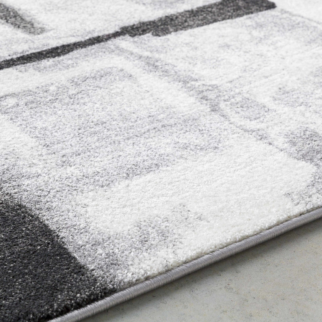 Porterville Modern Abstract Design Black And Gray Area Rug - The Rug Decor