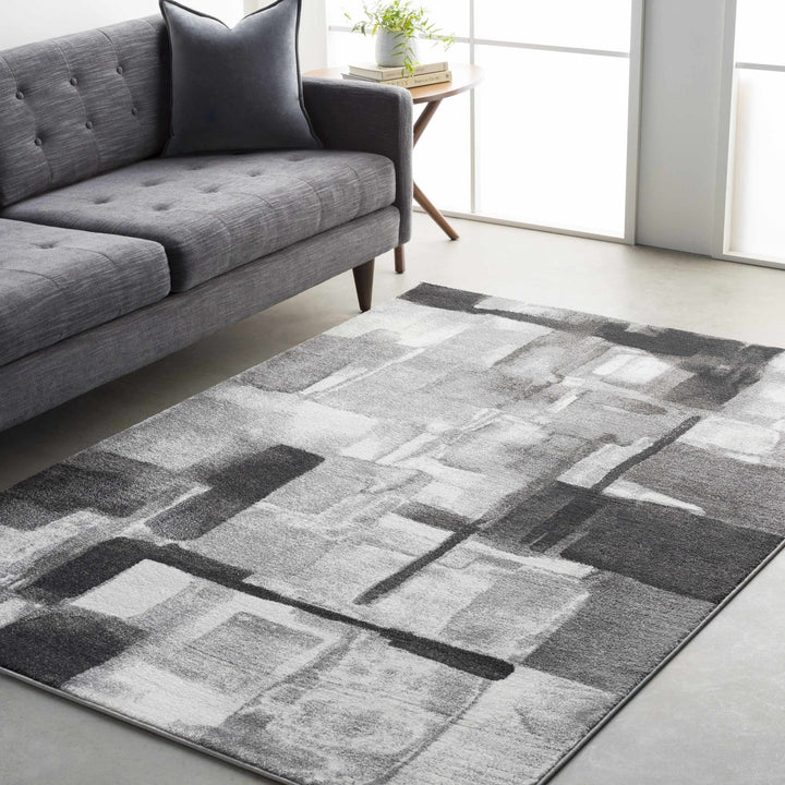 Porterville Modern Abstract Design Black And Gray Area Rug - The Rug Decor
