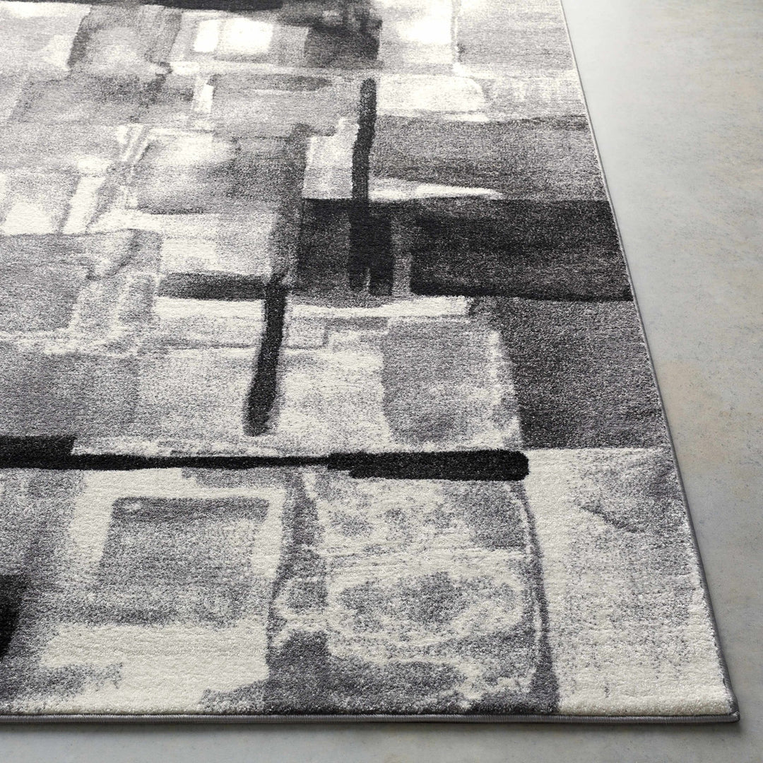 Porterville Modern Abstract Design Black And Gray Area Rug - The Rug Decor