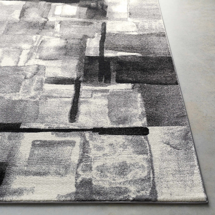 Porterville Modern Abstract Design Black And Gray Area Rug - The Rug Decor