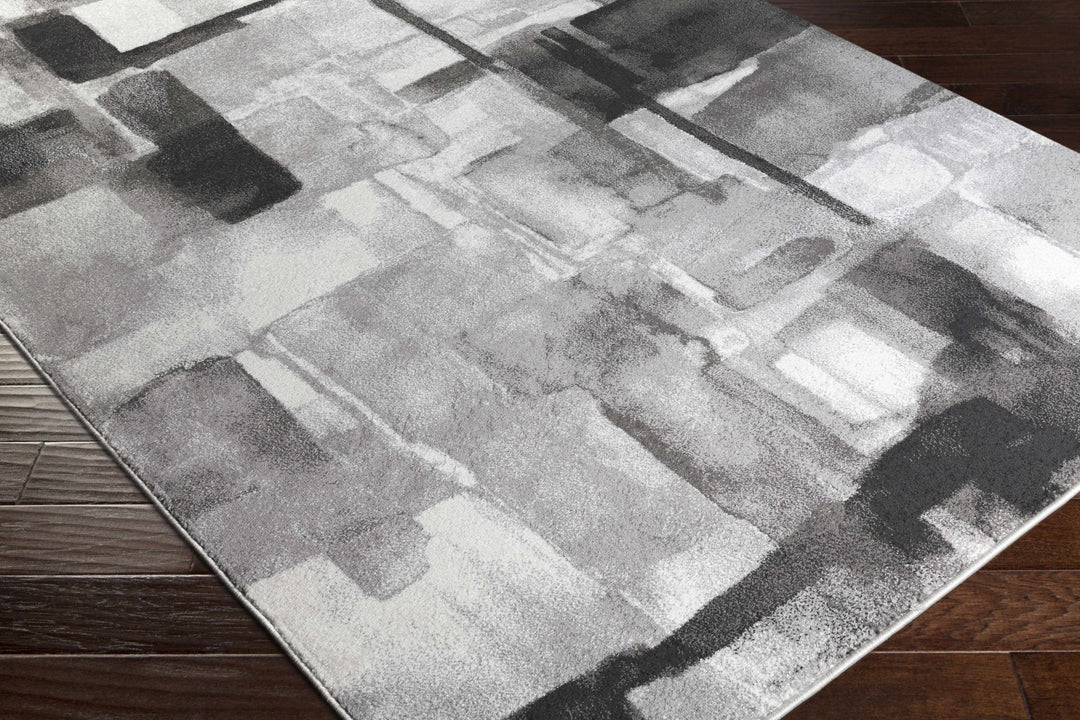 Porterville Modern Abstract Design Black And Gray Area Rug - The Rug Decor