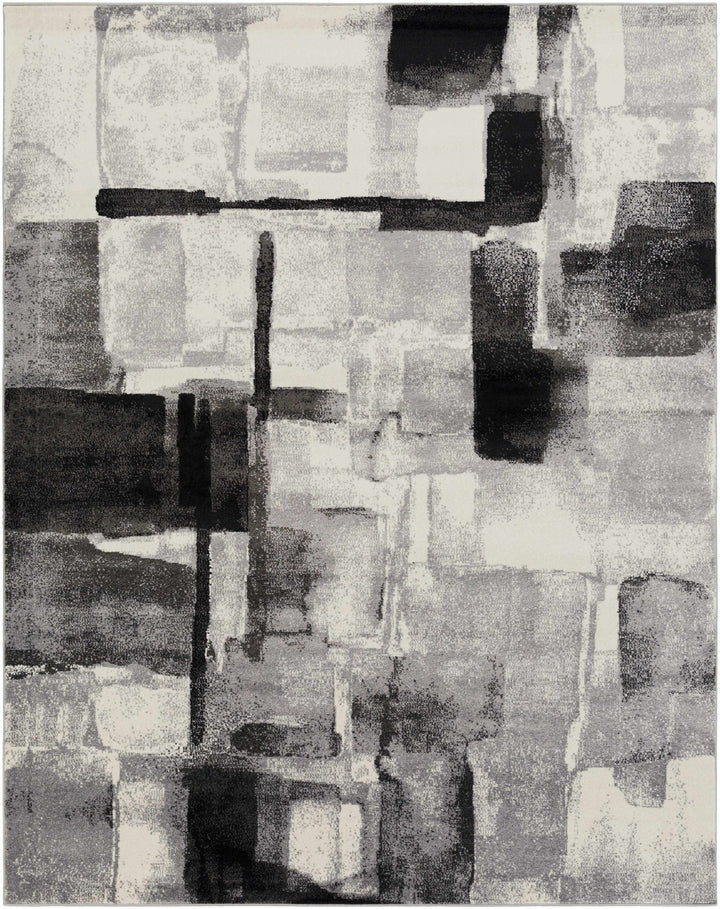 Porterville Modern Abstract Design Black And Gray Area Rug - The Rug Decor