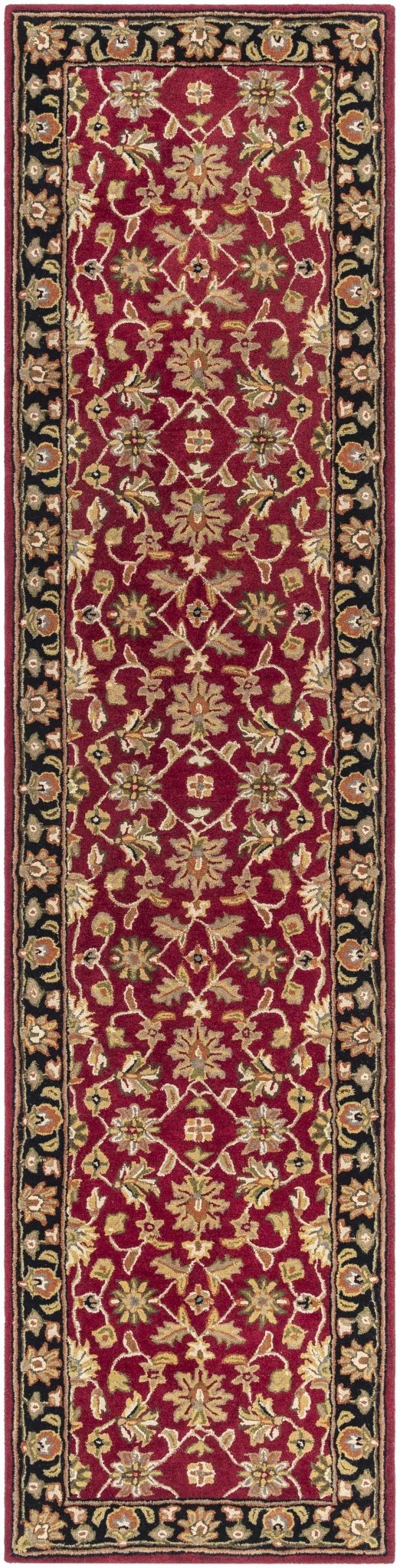 Porthcawl Traditional Persian Maroon And Black Wool Area Rug - The Rug Decor
