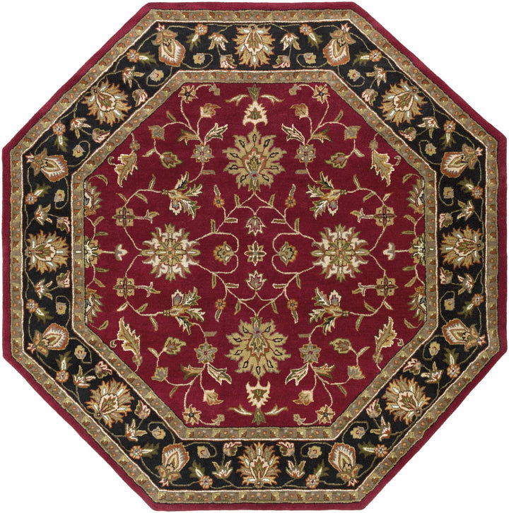 Porthcawl Traditional Persian Maroon And Black Wool Area Rug - The Rug Decor