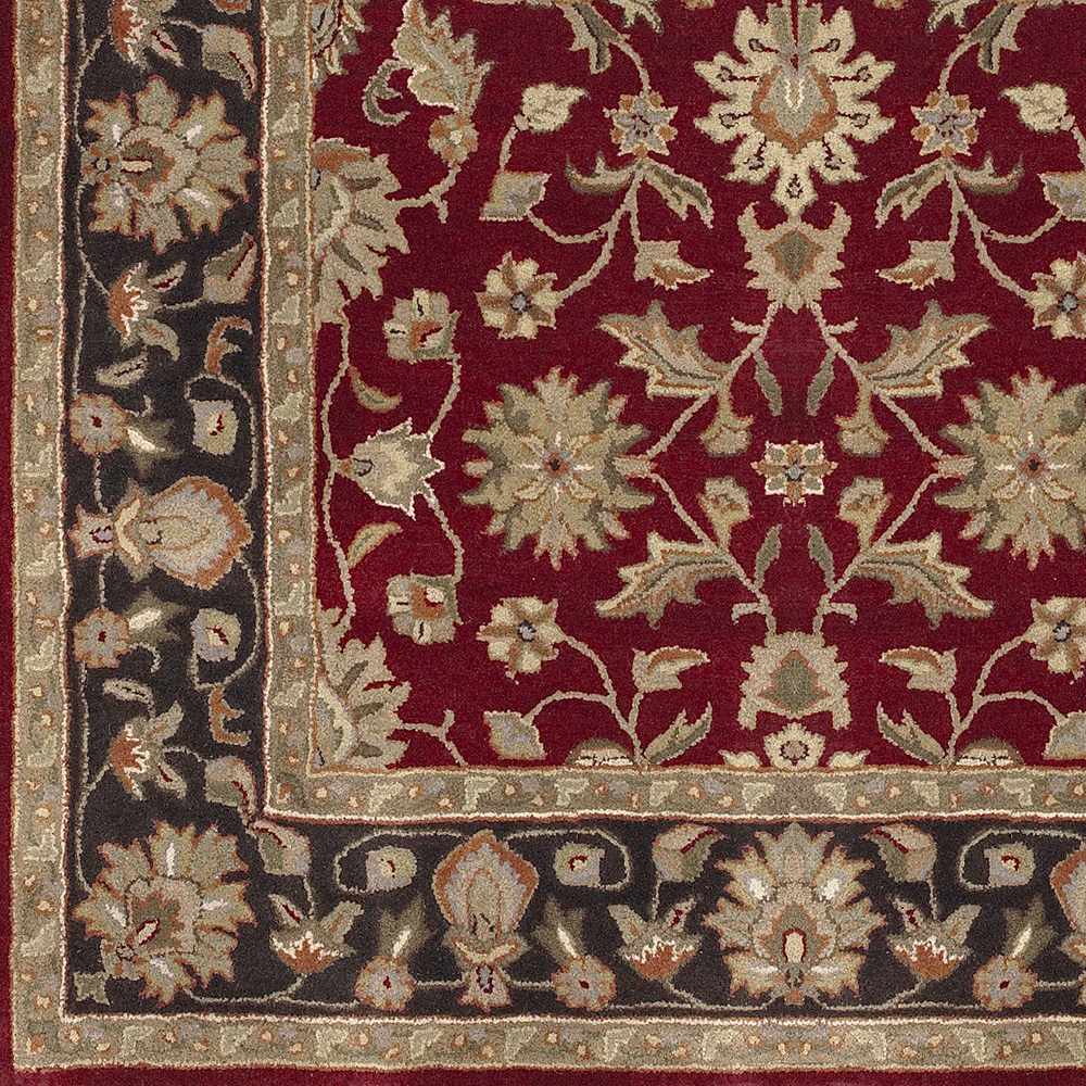 Porthcawl Traditional Persian Maroon And Black Wool Area Rug - The Rug Decor