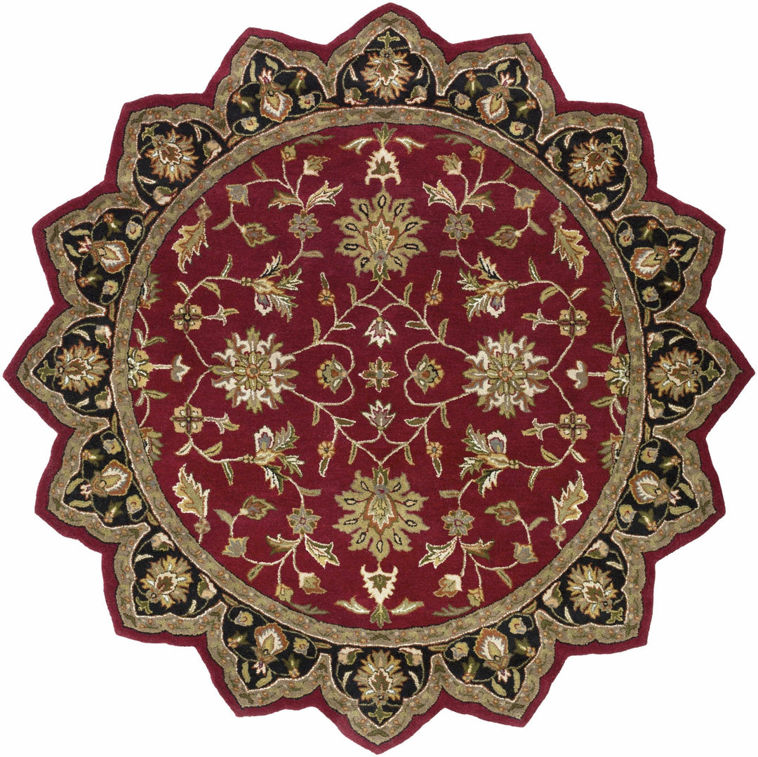 Porthcawl Traditional Persian Maroon And Black Wool Area Rug - The Rug Decor