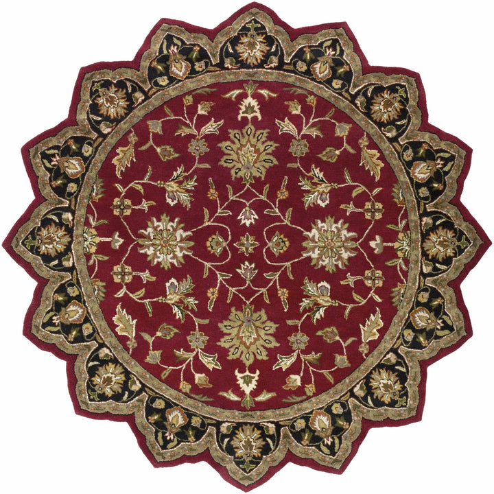 Porthcawl Traditional Persian Maroon And Black Wool Area Rug - The Rug Decor