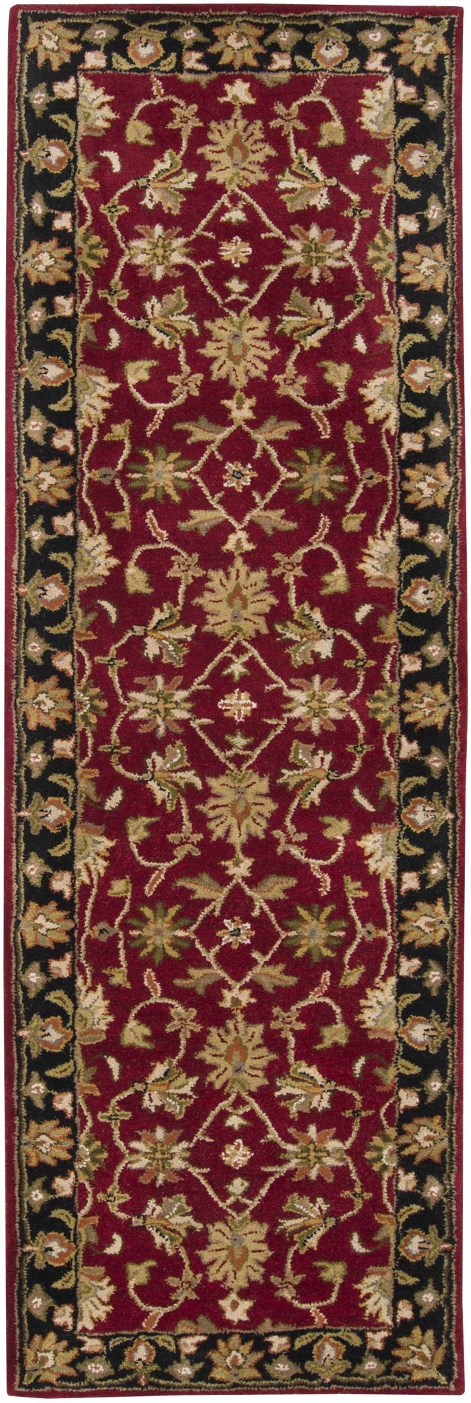 Porthcawl Traditional Persian Maroon And Black Wool Area Rug - The Rug Decor