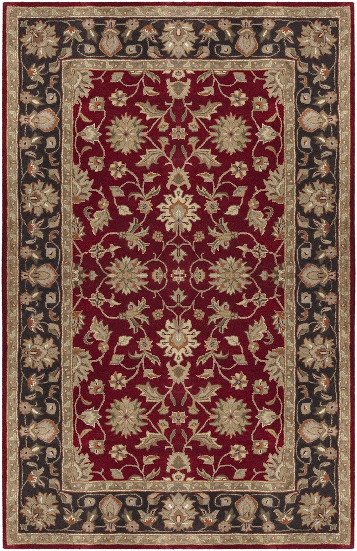Porthcawl Traditional Persian Maroon And Black Wool Area Rug - The Rug Decor