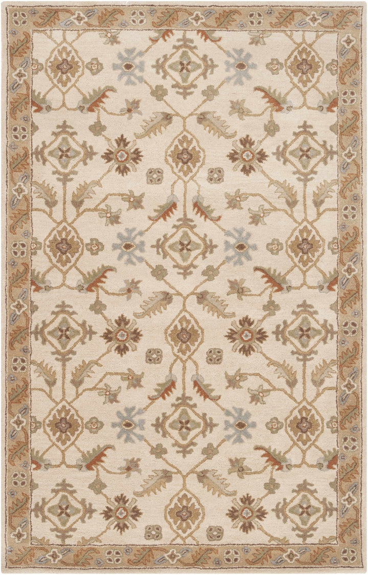 Postelle Traditional Floral Design Beige Hand Tufted Wool Area Rug - The Rug Decor