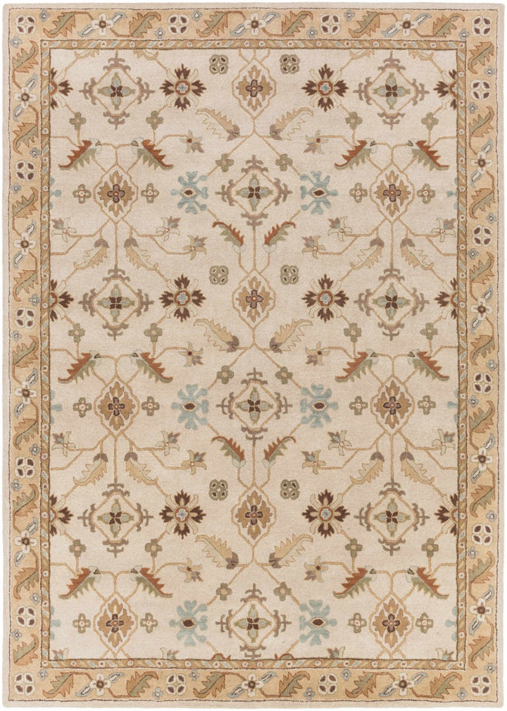 Postelle Traditional Floral Design Beige Hand Tufted Wool Area Rug - The Rug Decor