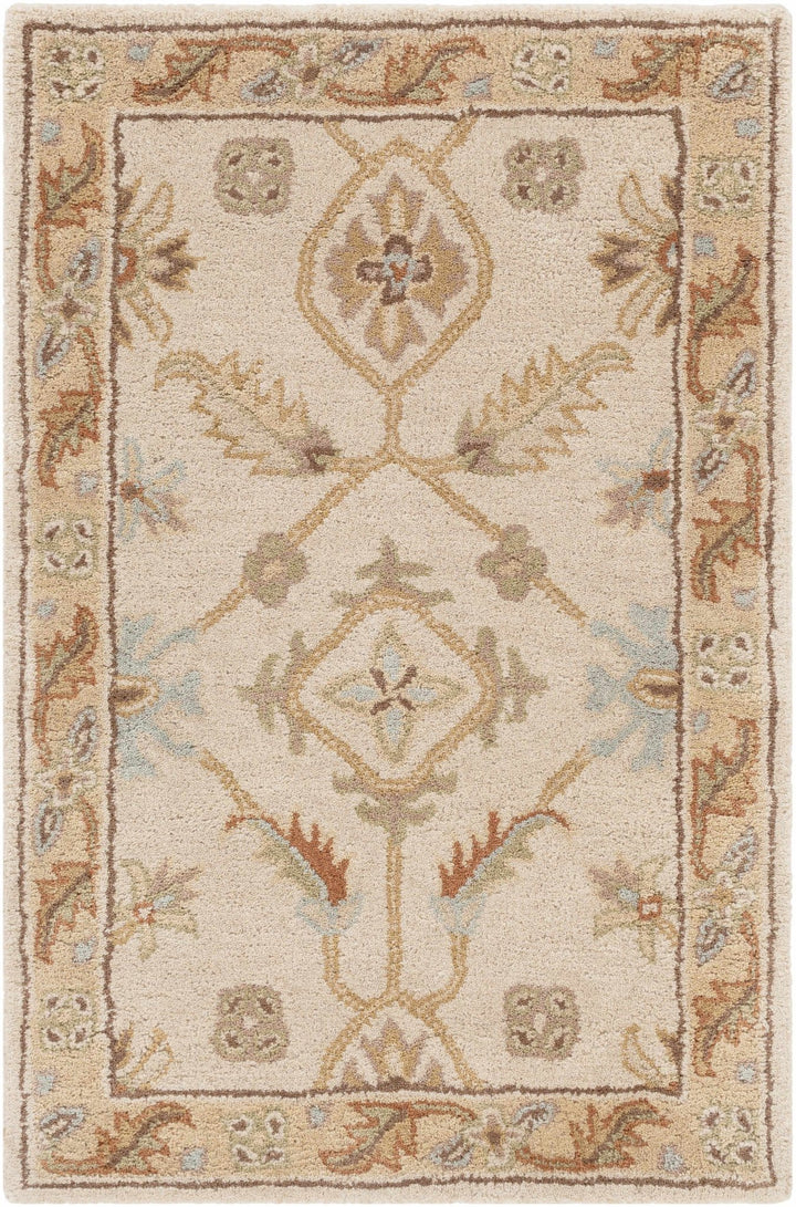Postelle Traditional Floral Design Beige Hand Tufted Wool Area Rug - The Rug Decor