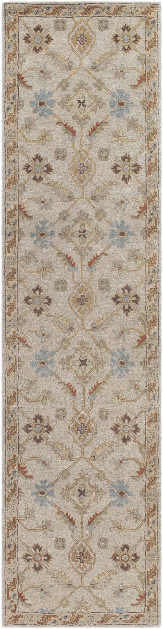 Postelle Traditional Floral Design Beige Hand Tufted Wool Area Rug - The Rug Decor