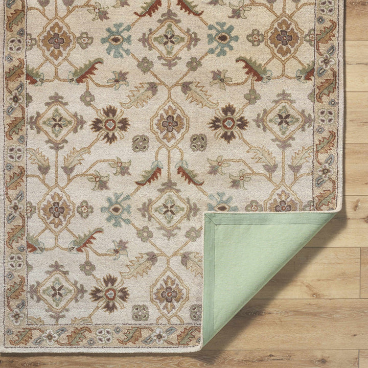 Postelle Traditional Floral Design Beige Hand Tufted Wool Area Rug - The Rug Decor