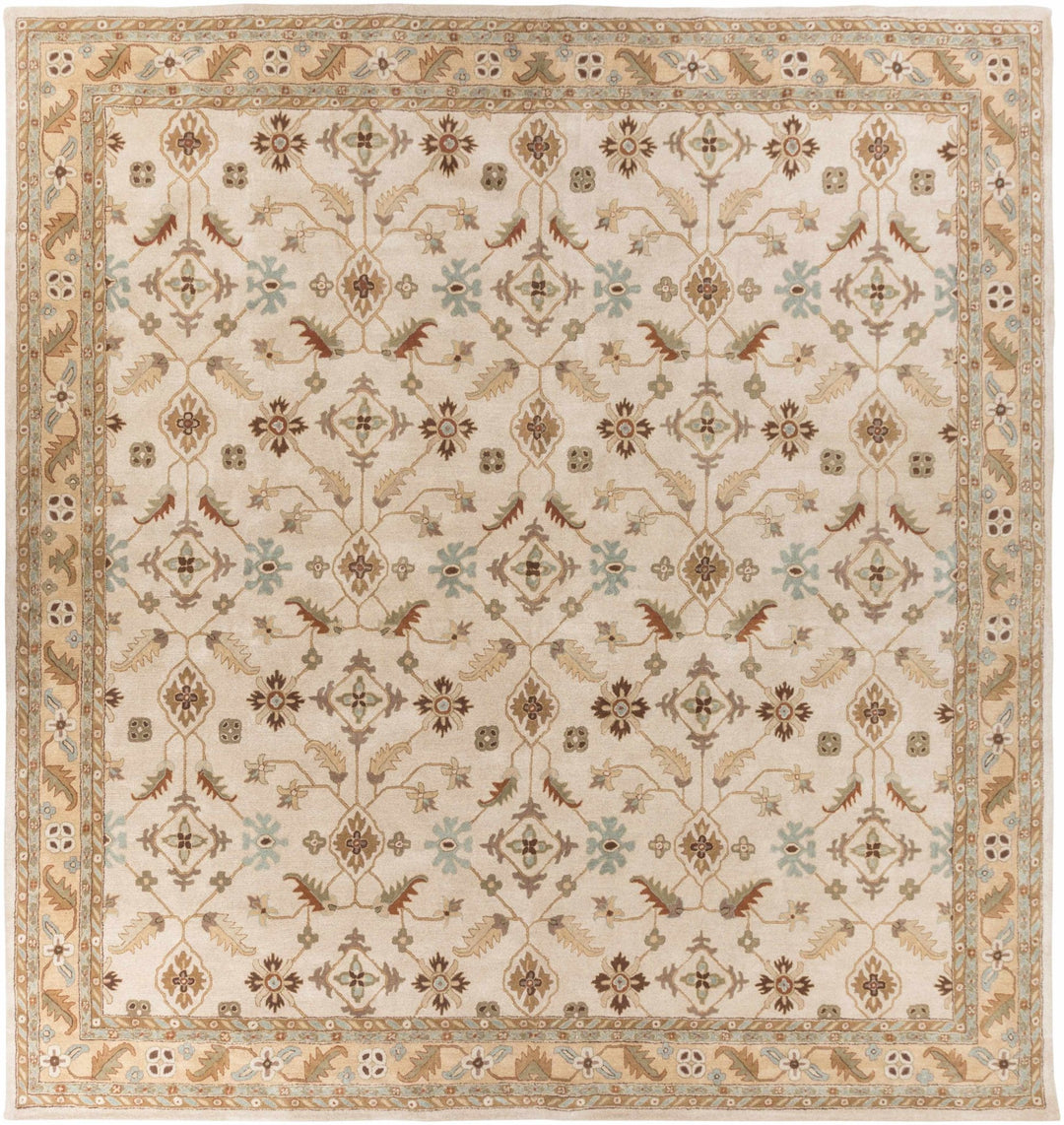 Postelle Traditional Floral Design Beige Hand Tufted Wool Area Rug - The Rug Decor