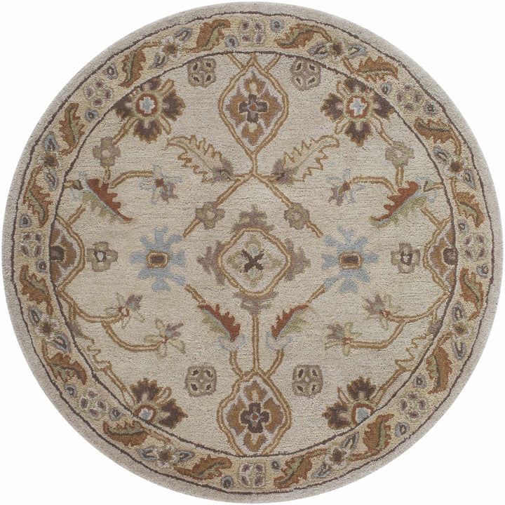 Postelle Traditional Floral Design Beige Hand Tufted Wool Area Rug - The Rug Decor