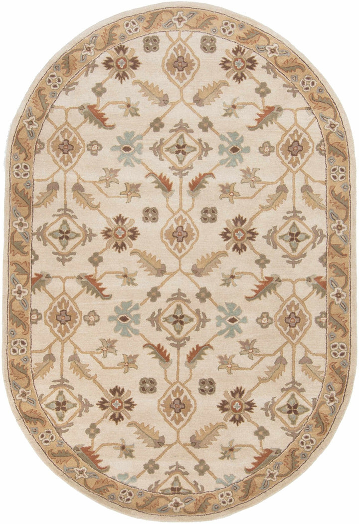 Postelle Traditional Floral Design Beige Hand Tufted Wool Area Rug - The Rug Decor