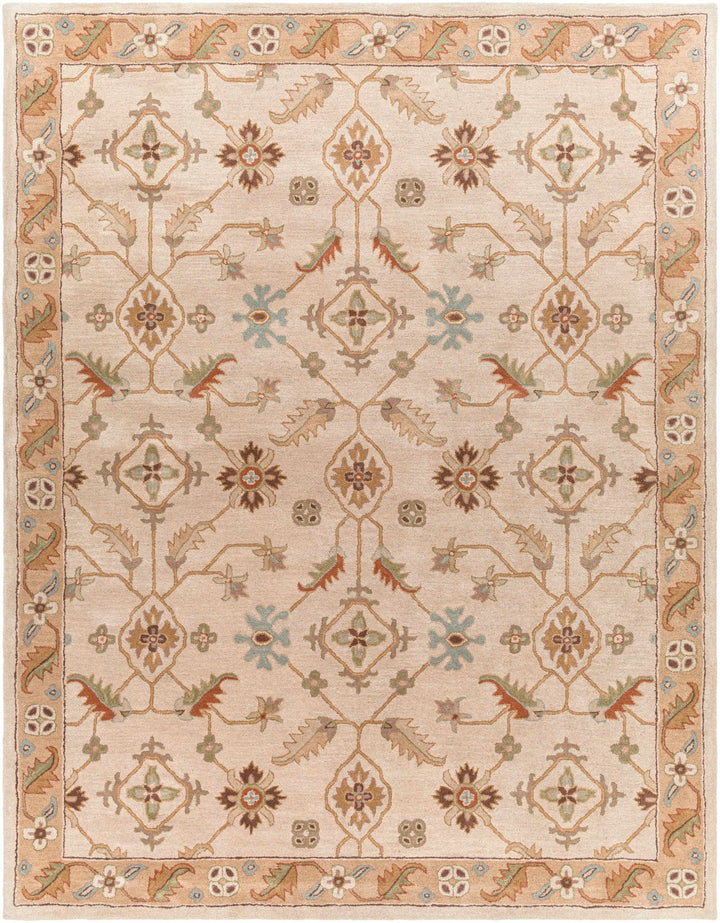 Postelle Traditional Floral Design Beige Hand Tufted Wool Area Rug - The Rug Decor