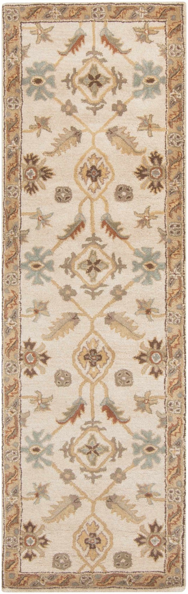 Postelle Traditional Floral Design Beige Hand Tufted Wool Area Rug - The Rug Decor