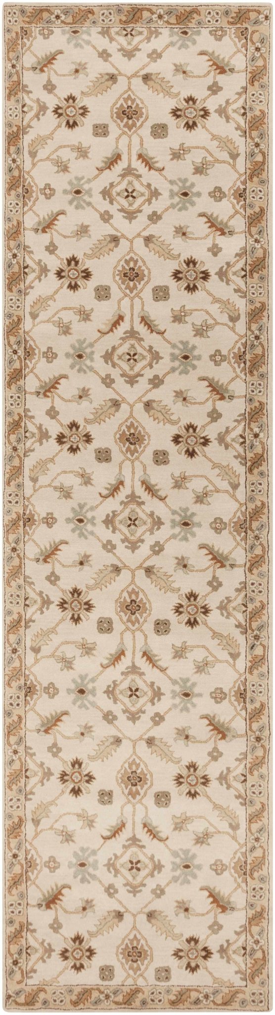 Postelle Traditional Floral Design Beige Hand Tufted Wool Area Rug - The Rug Decor