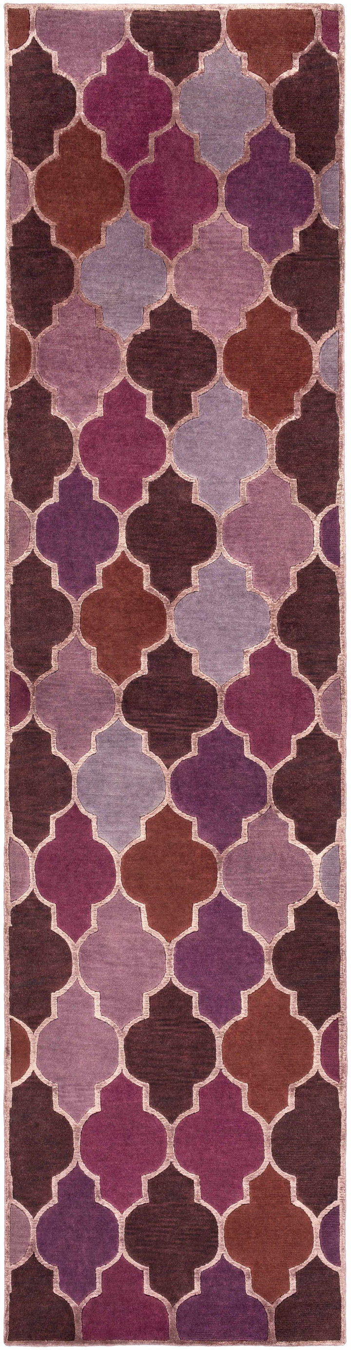 Powersville Purple And Brown Modern Style Hand Knotted Area Rug