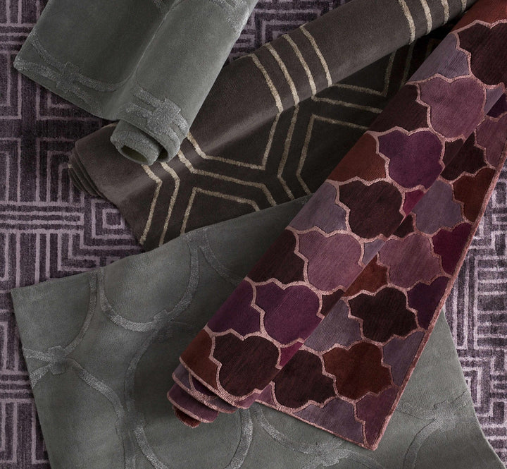 Powersville Purple And Brown Modern Style Hand Knotted Area Rug - The Rug Decor