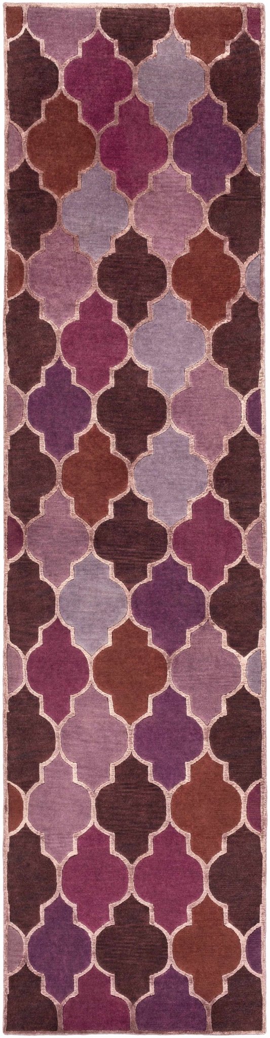 Powersville Purple And Brown Modern Style Hand Knotted Area Rug - The Rug Decor