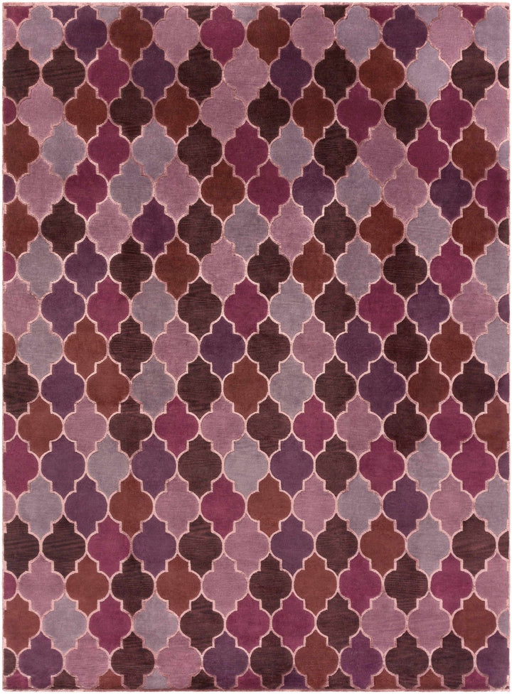 Powersville Purple And Brown Modern Style Hand Knotted Area Rug - The Rug Decor