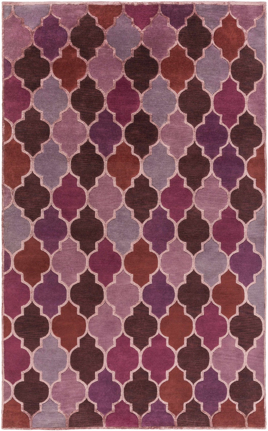 Powersville Purple And Brown Modern Style Hand Knotted Area Rug - The Rug Decor