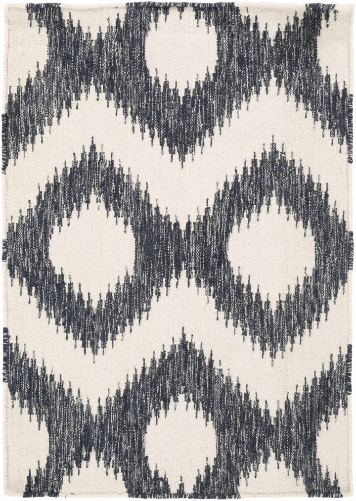Prairie Contemporary Geometrical Black And Ivory Hand Woven Area Rug - The Rug Decor