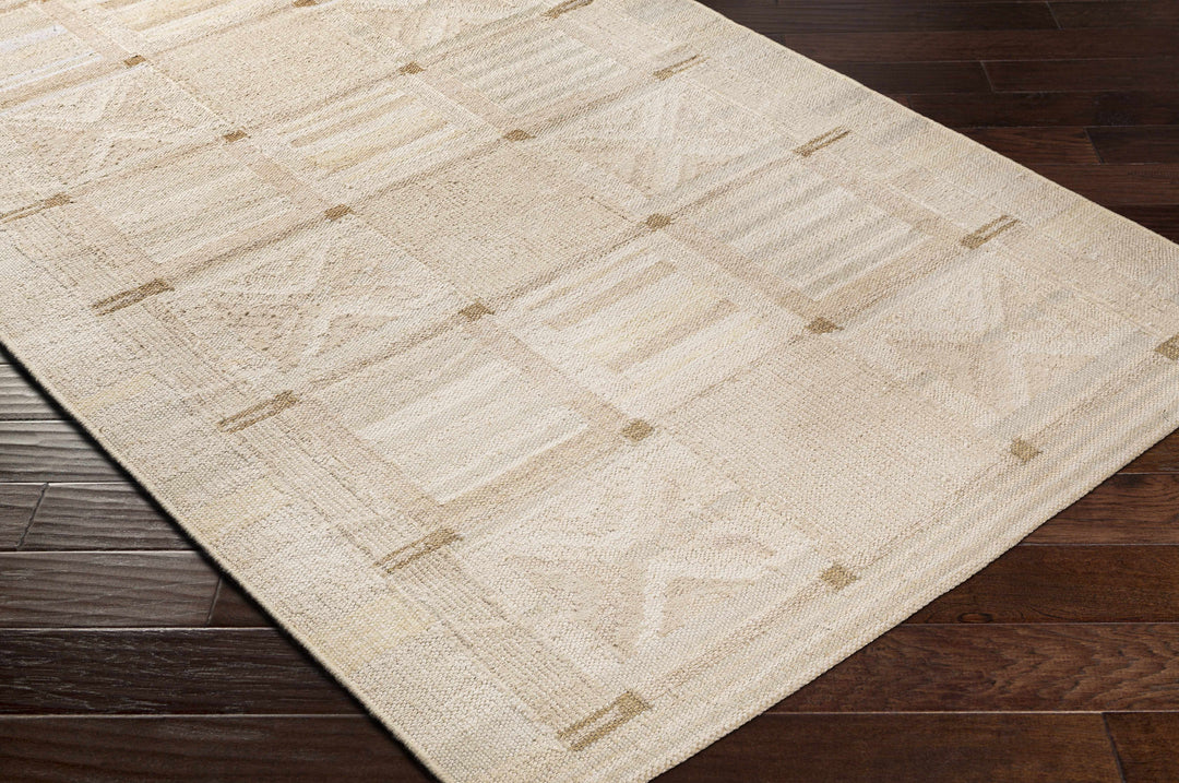 Pearcedale Modern Geometrical Design Ivory And Beige Area Rug