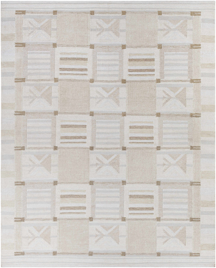 Pearcedale Modern Geometrical Design Ivory And Beige Area Rug