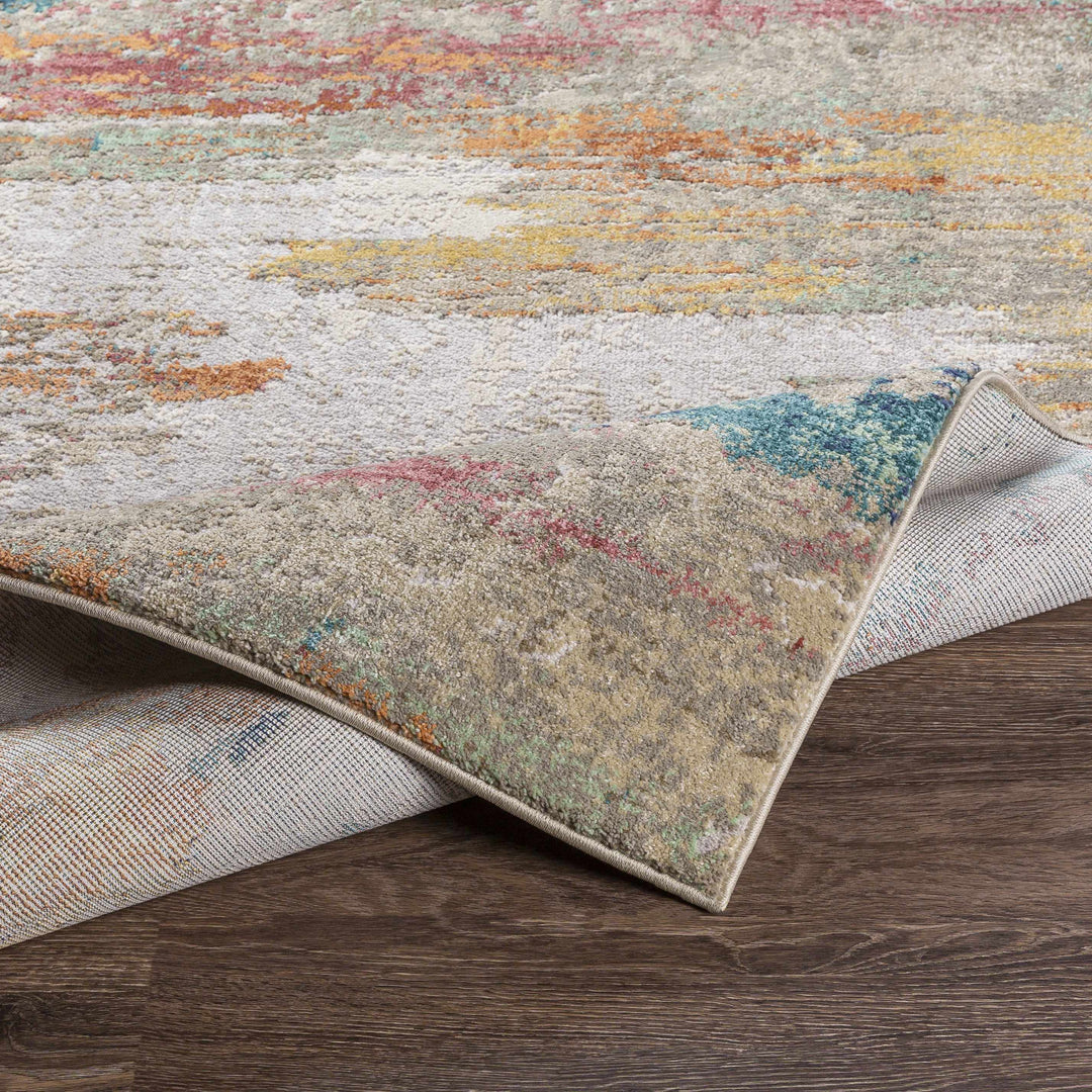 Pearces Ivory And Teal Modern Abstract Design Area Rug