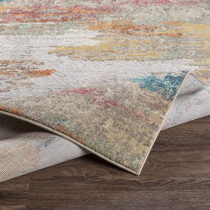 Pearces Ivory And Teal Modern Abstract Design Area Rug