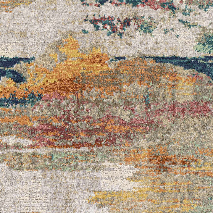 Pearces Ivory And Teal Modern Abstract Design Area Rug