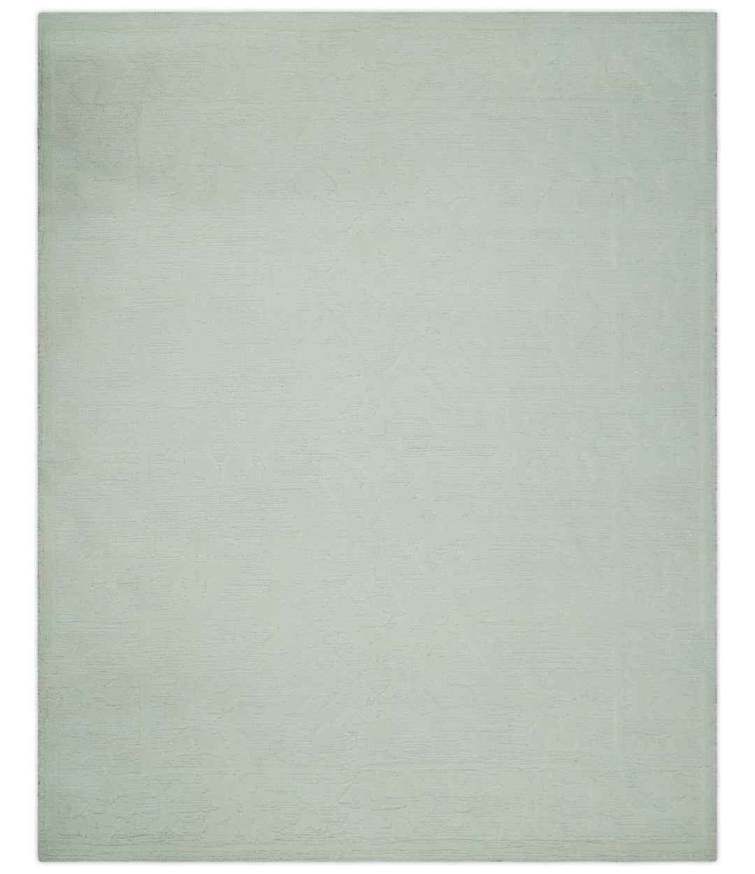 Premium 8x10 carved Texture Ivory Traditional hand knotted wool Area rug - The Rug Decor