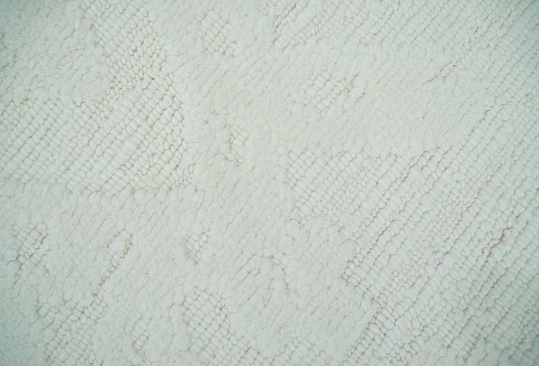 Premium 8x10 carved Texture Ivory Traditional hand knotted wool Area rug - The Rug Decor