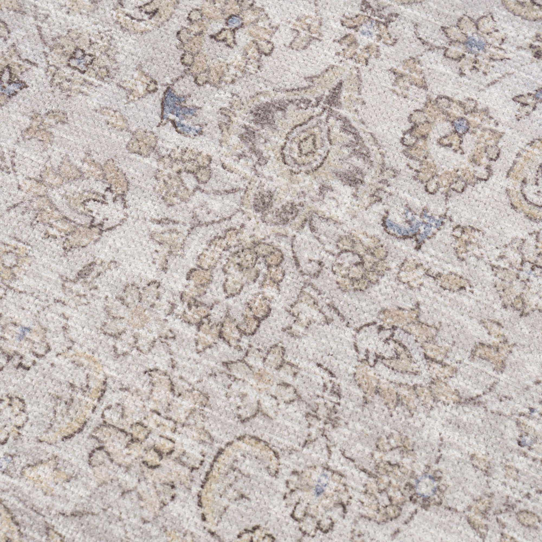 Premium Antique style Ivory, Beige and Brown Traditional Medallion Washable Area Rug - The Rug Decor