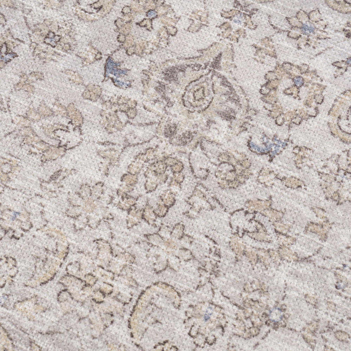 Premium Antique style Ivory, Beige and Brown Traditional Medallion Washable Area Rug - The Rug Decor