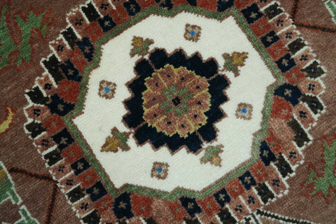Rust And Olive Rug Vintage Style 9x12 Rust, Ivory and Olive Hand Knotted wool area rug ...