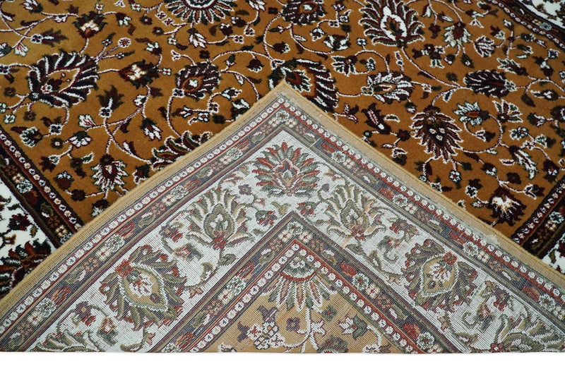 Premium Look 5x7 Rust, Ivory and Brown Traditional Floral Area Rug - The Rug Decor