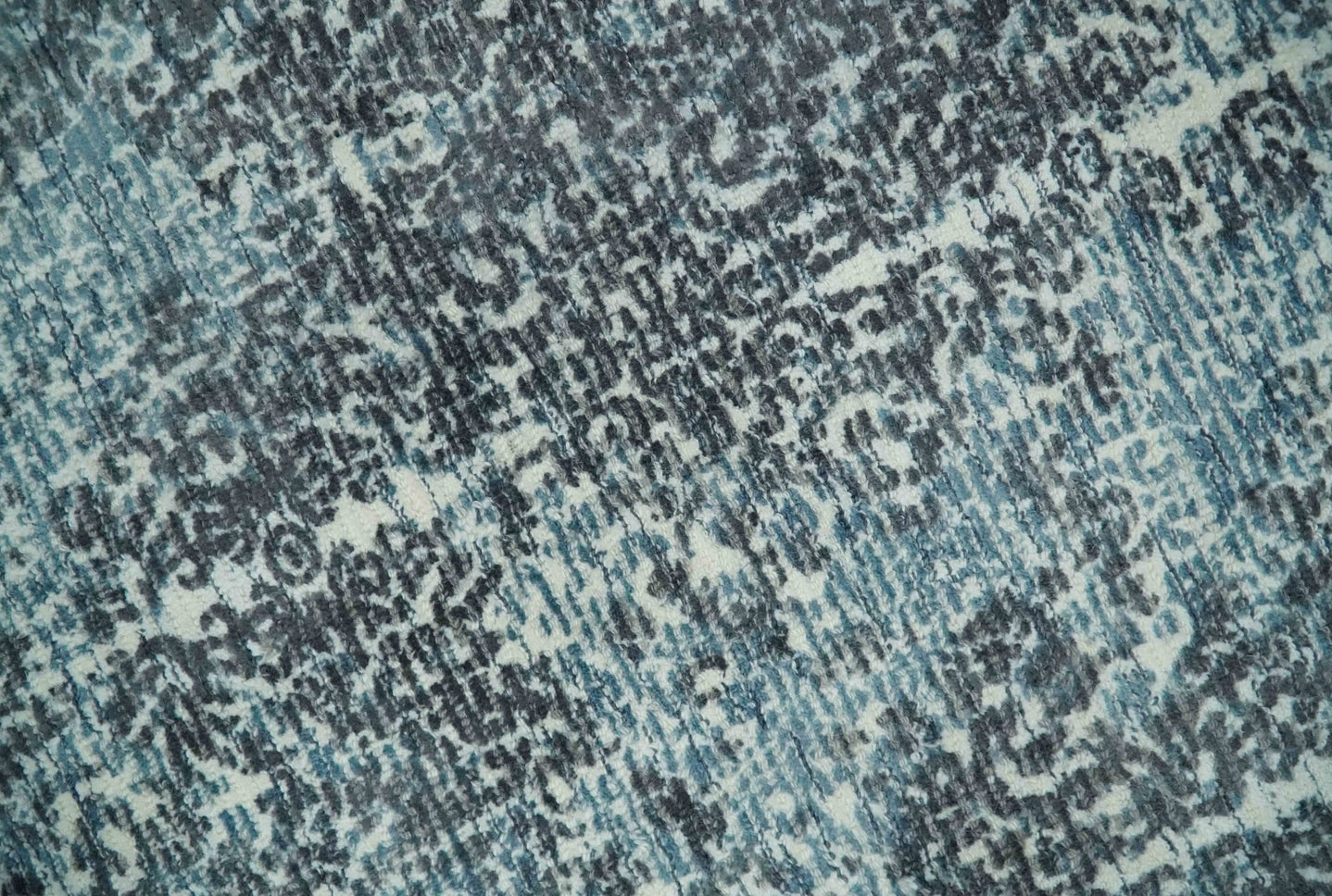Premium look antique Design Teal, Charcoal and Ivory 5x8 Hand loom wool and Viscose Area Rug - The Rug Decor