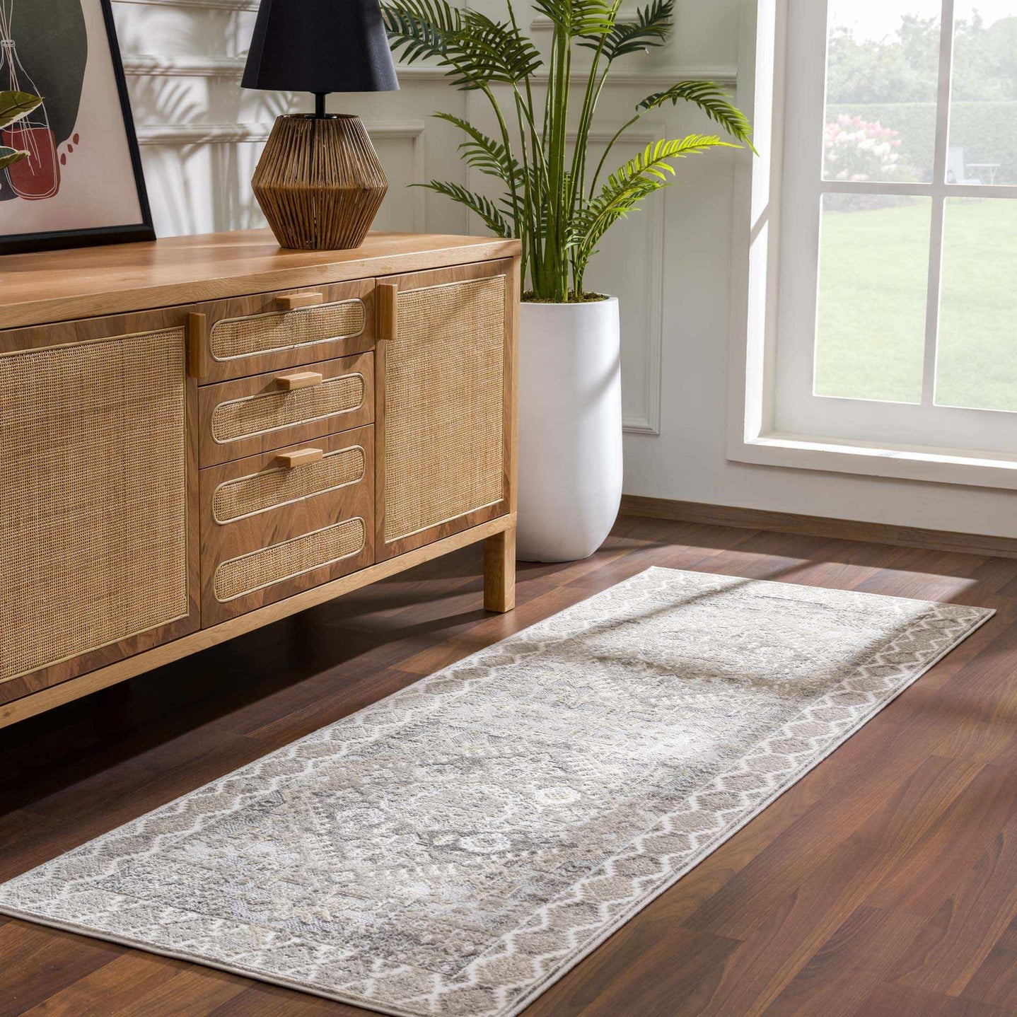 Premium look Beige, Gray and Taupe Traditional Heriz Medallion area rug - The Rug Decor