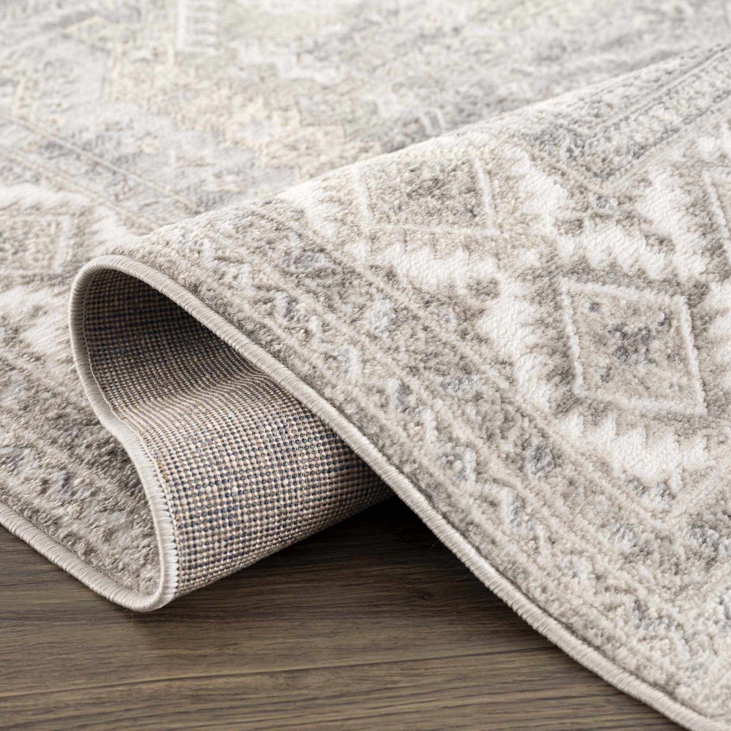 Premium look Beige, Gray and Taupe Traditional Heriz Medallion area rug - The Rug Decor