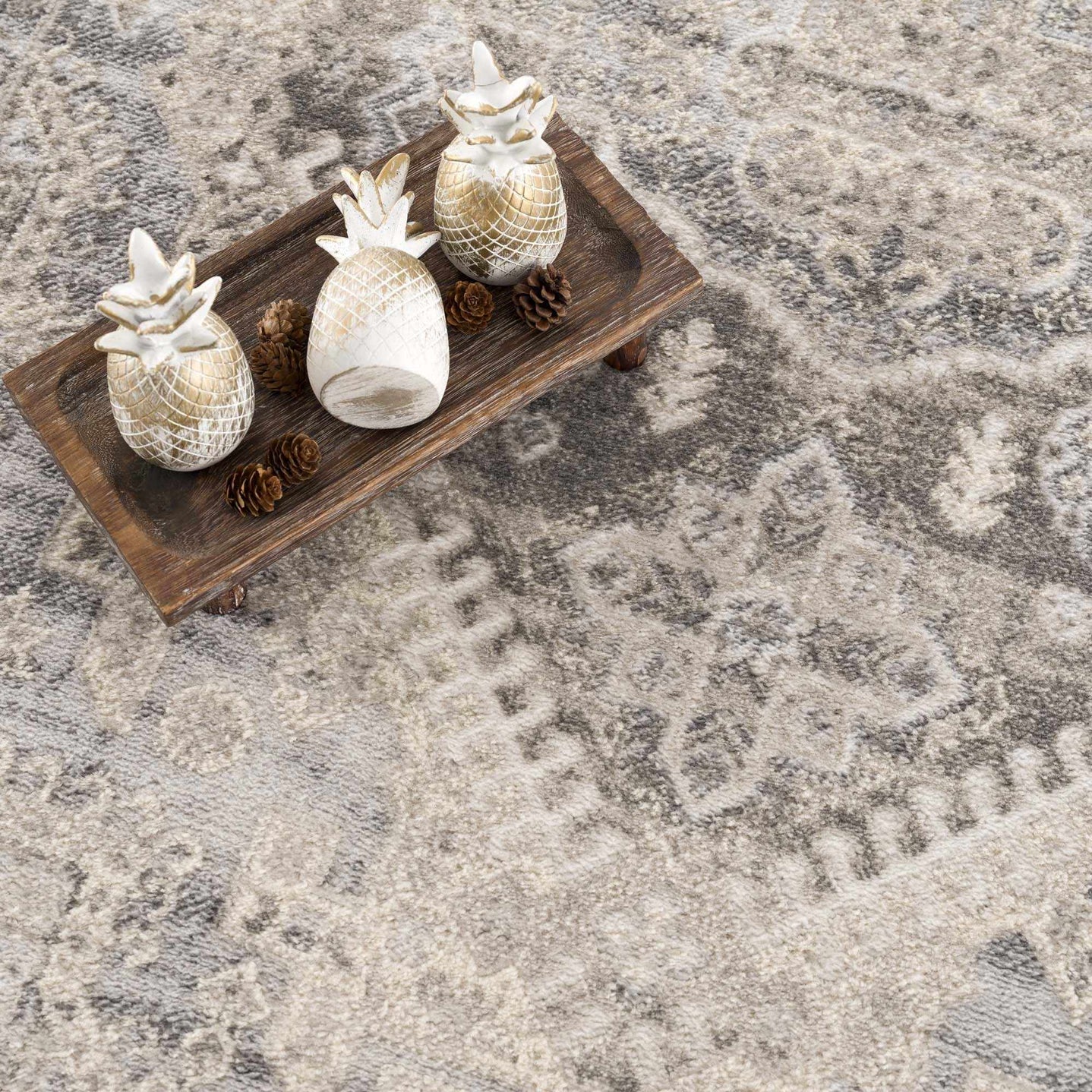Premium look Beige, Gray and Taupe Traditional Heriz Medallion area rug - The Rug Decor