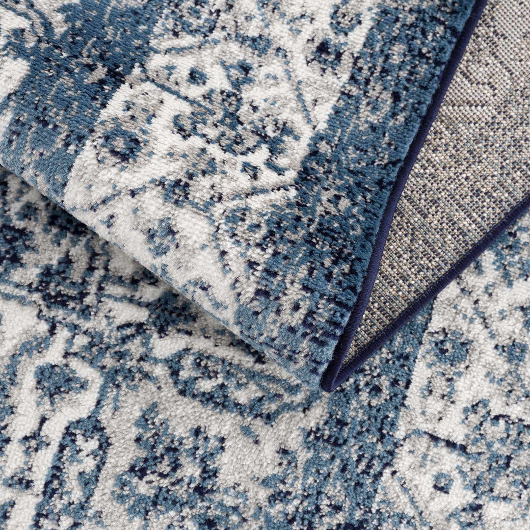 Premium look Blue and ivory Traditional Medallion Area Rug - The Rug Decor